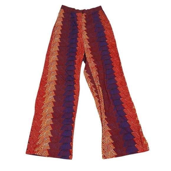 Anthropologie SIKA Abstract Wide Leg Trousers Size 2 Retail $200 Pants Cotton - Picture 9 of 9